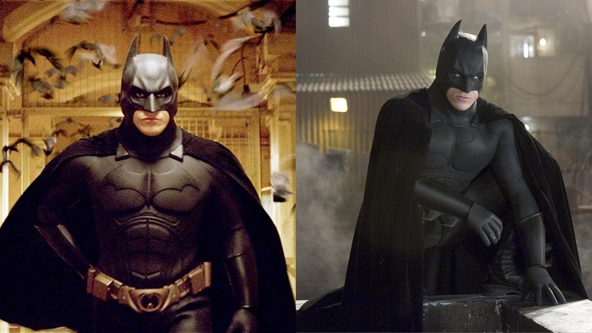 Christian Bale in his original Batman Begins costume, back in 2005.