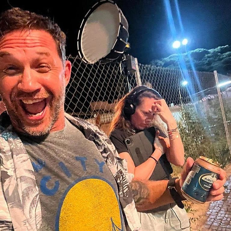 Tom Hardy Celebrates return to Venom 3 filming and producton with director Kelly Marcel