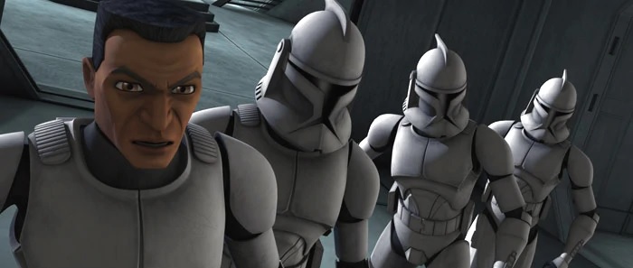 Rookie clones prepare for battle in The Clone Wars.