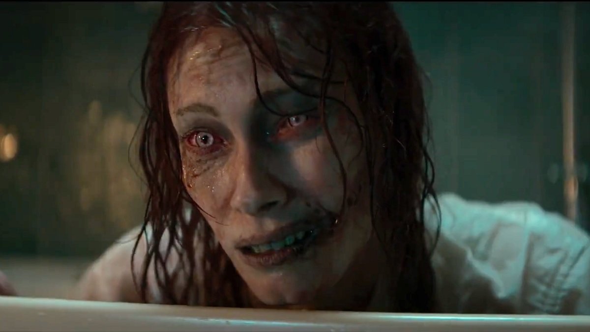 Alyssa Sutherland as a possessed mother in Evil Dead Rise.