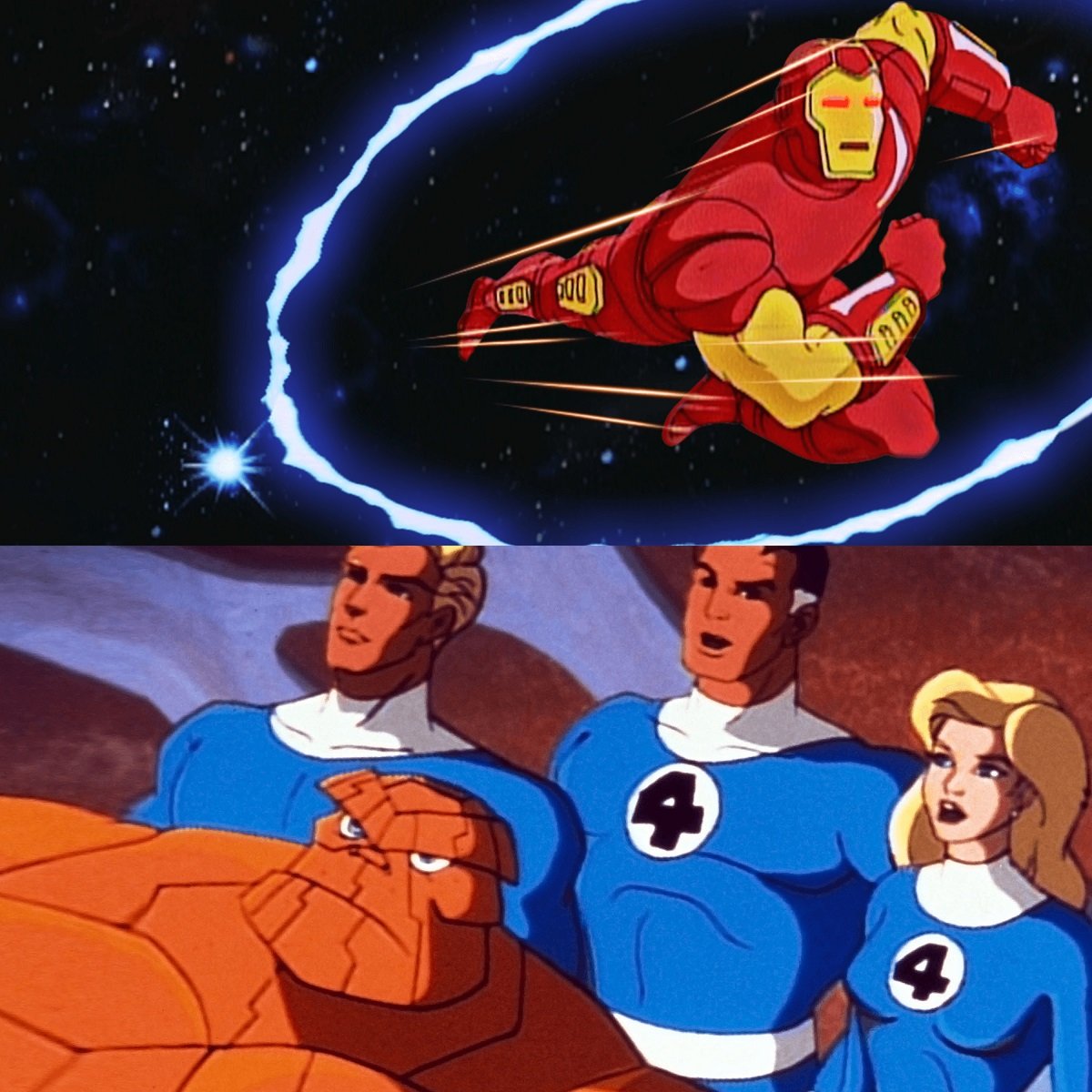 The stars of the 1994-1996 Marvel Action Hour, Iron Man and the Fantastic Four.