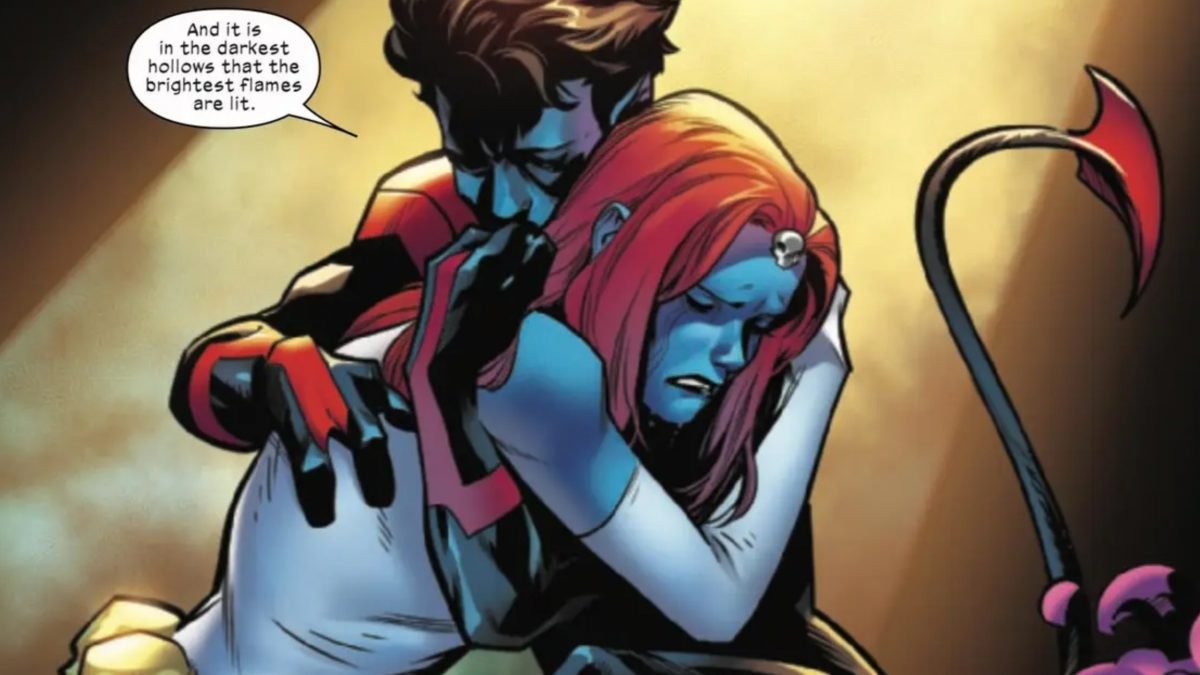 Mystique and Nightcrawler reconcile in X-Men Blue: Origins #1.