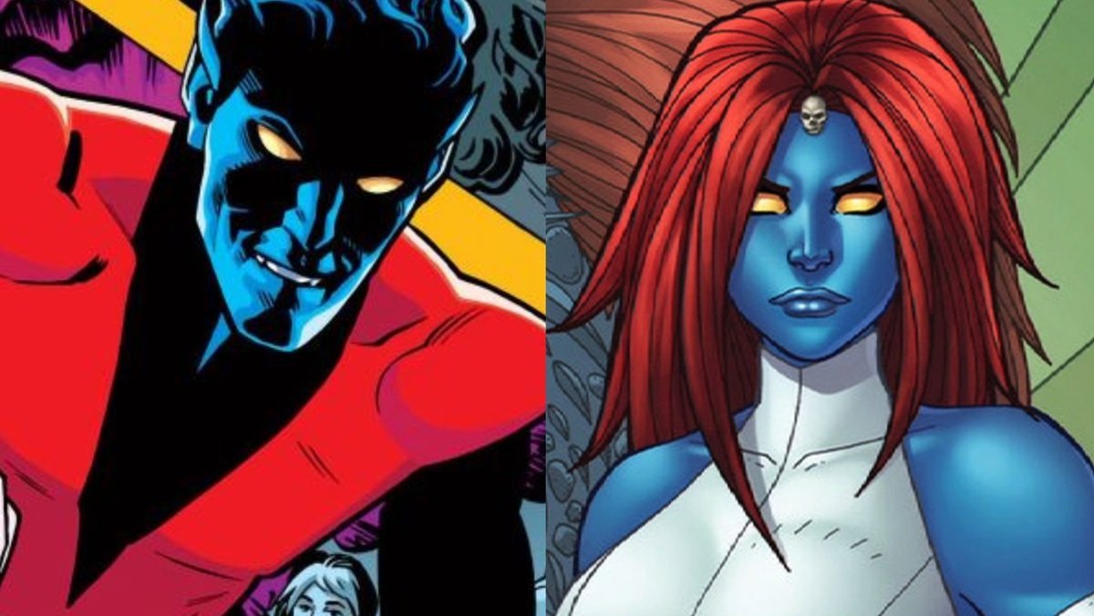 Nightcrawler and Mystique, mutant hero and villain of the X-Men comics