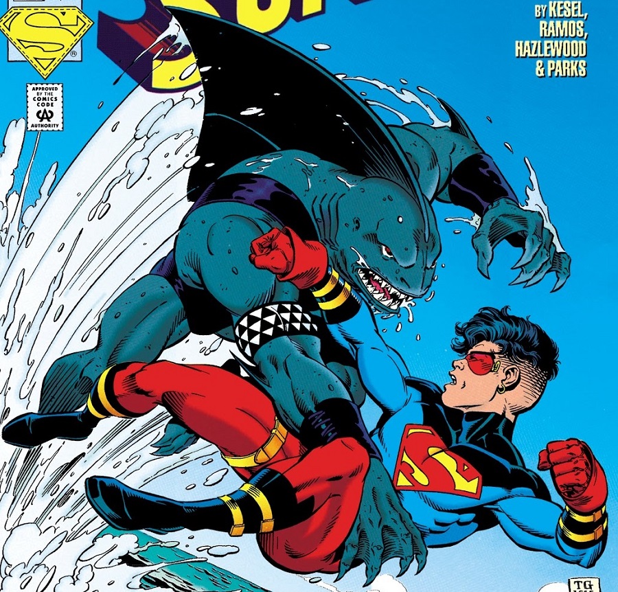 King Shark's first full appearance, in Superboy #9