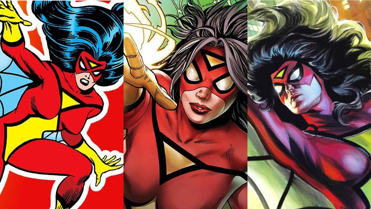 Spider-Woman Jessica Drew, from 1977 to today. 