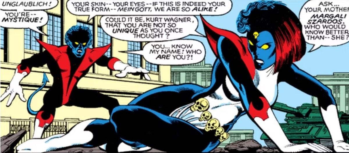 Mystique teases Nightcrawler with a connection between the two, from 1981's Uncanny X-Men 142.