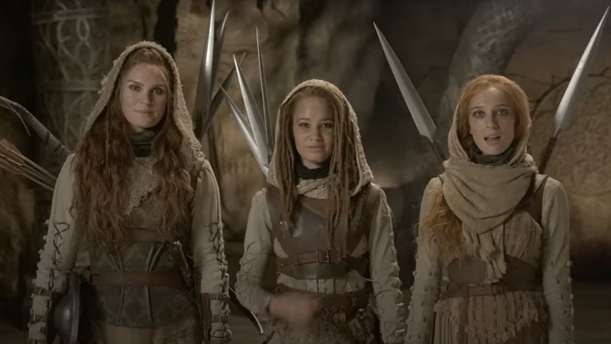 Bain, Aviendha, Chiad as Maidens of the Spear in The Wheel of Time