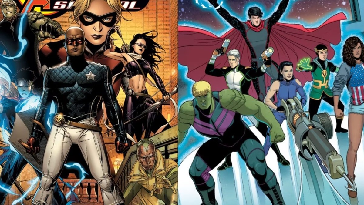 Several iterations of the Young Avengers from the comics.